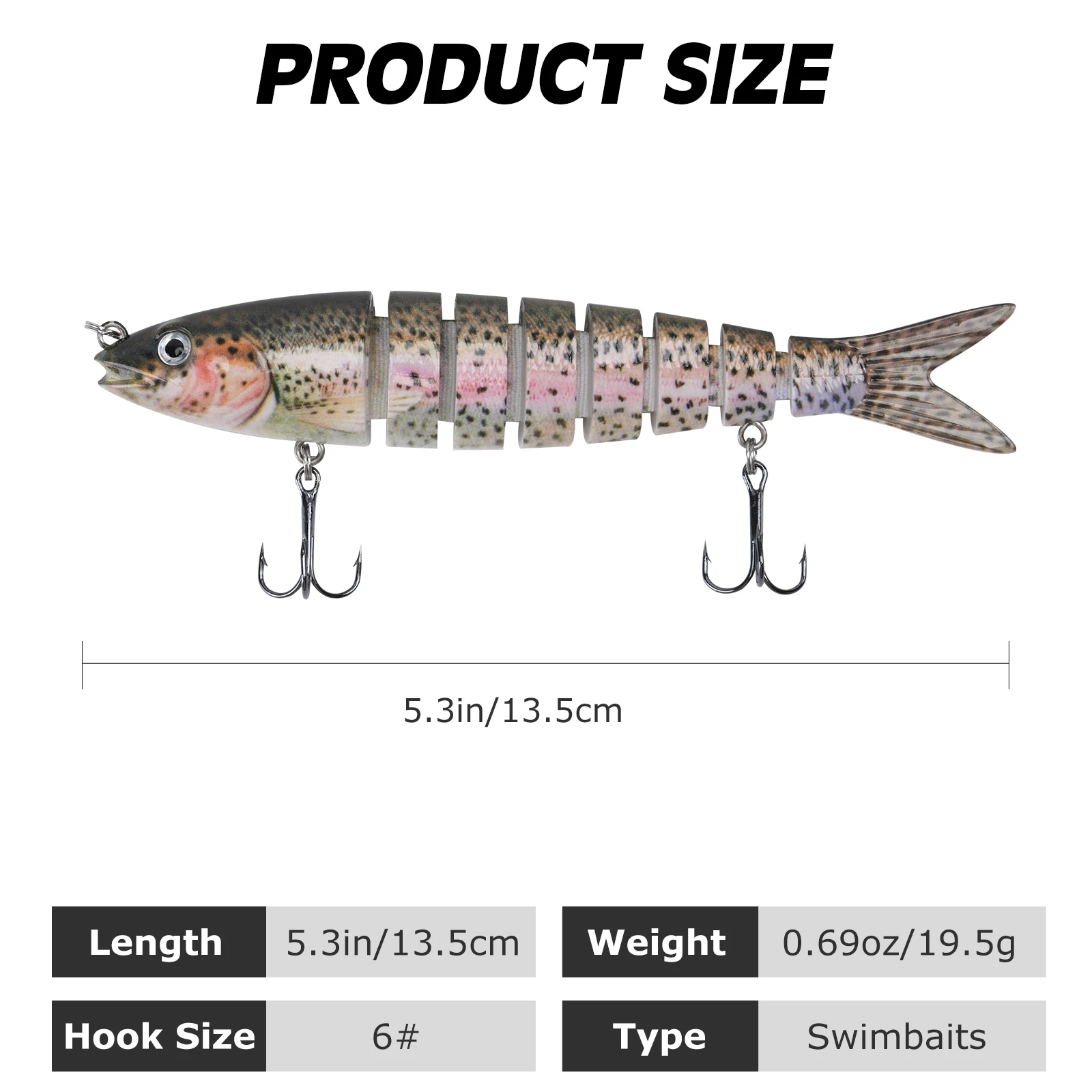 Goture Sinking Wobblers Pike 13.5cm/19.5g Crankbait Fishing Artificial Bait Hard Jointed Swimbait Lifelike Fishing Lure Tackle