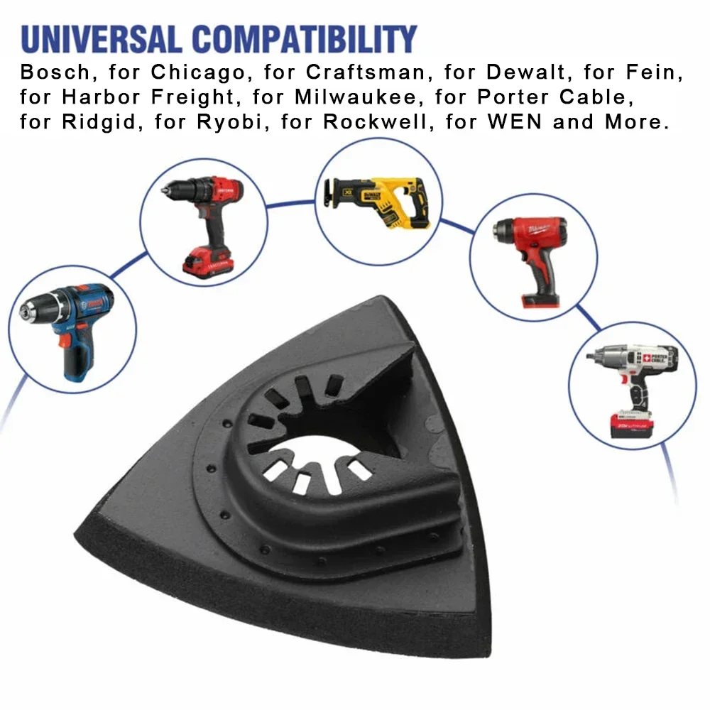3pcs Ferramenta Oscilante Triangular Lixar Pad Ferramenta Oscilante Liberação Rápida Para Bosch Artesão Multi Ferramenta