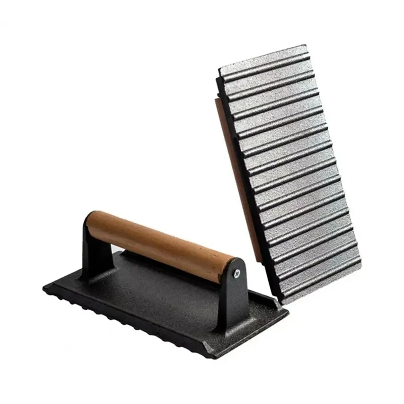 

Meat Press for Grilling Cast with Wooden Handle