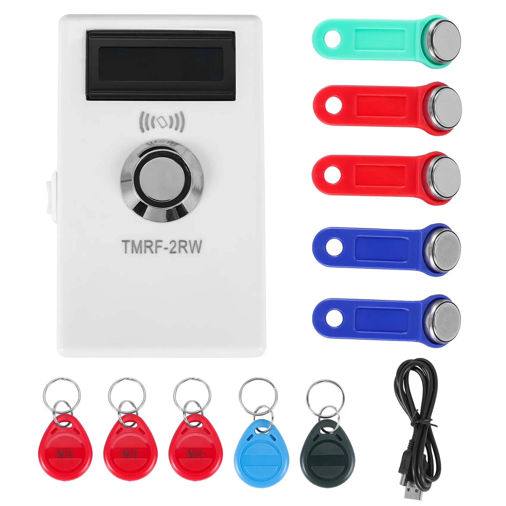 TOP TMRF-2RW IButton Programmer DS1990A Duplicator Cloner Copier 125Khz RFID Reader Writer RW1990 Key Token RFID 11pcs