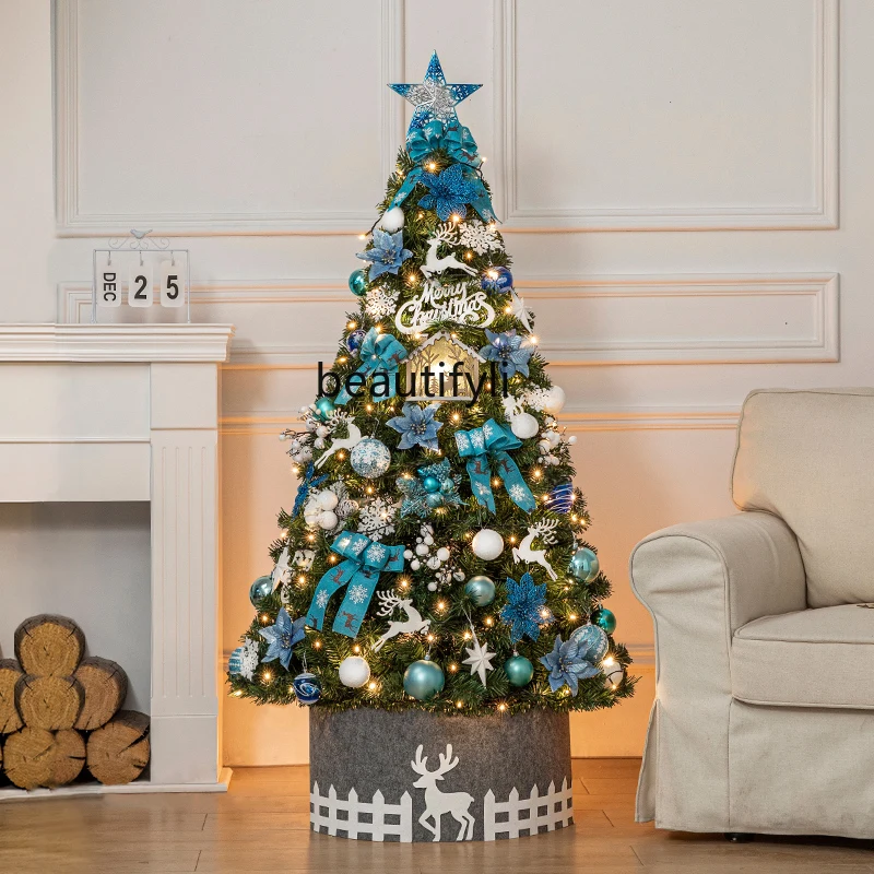 

Large Christmas Tree Blue Christmas Decoration DIY Material Package High Sense Imitative Tree