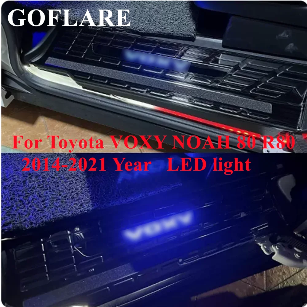 For Toyota VOXY NOAH 80 R80 Ⅲ accessories 2014-2020 2021 led light foot side door sill illuminated step scuff plate thresholds