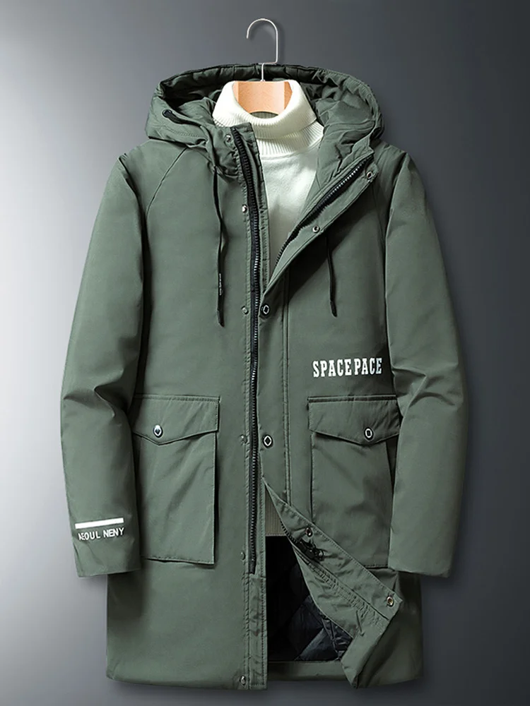 Neue Winter Männer 2023 Parka Warme Jacke Lässig Mit Kapuze Windjacke Baumwolle Padded Dicken Langen Parkas Thermische Mäntel Plus Größe 8XL