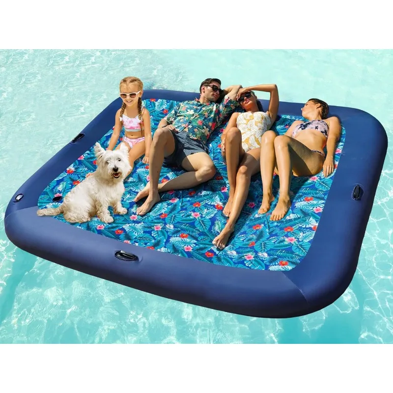 

FindUWill Oversized Pool Float Lounge, 72" X 37" Extra Large Fabric-Covered Pool Floats for Adults, Inflatable Contour Lounger