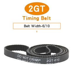 Getande Riem 2GT-544/550/570/600/606/610/616/630/640/670 Gesloten loop Rubber Transmissie Riem Breedte 6/10 Mm Voor 3D Printer Onderdelen