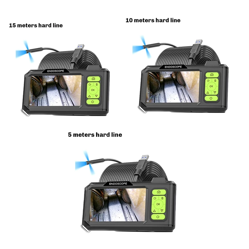 Kamera inspeksi 4.3 inci 1080P HD, kamera Borescope ular IP67, kamera selokan mendukung kartu 32GB & alat membantu