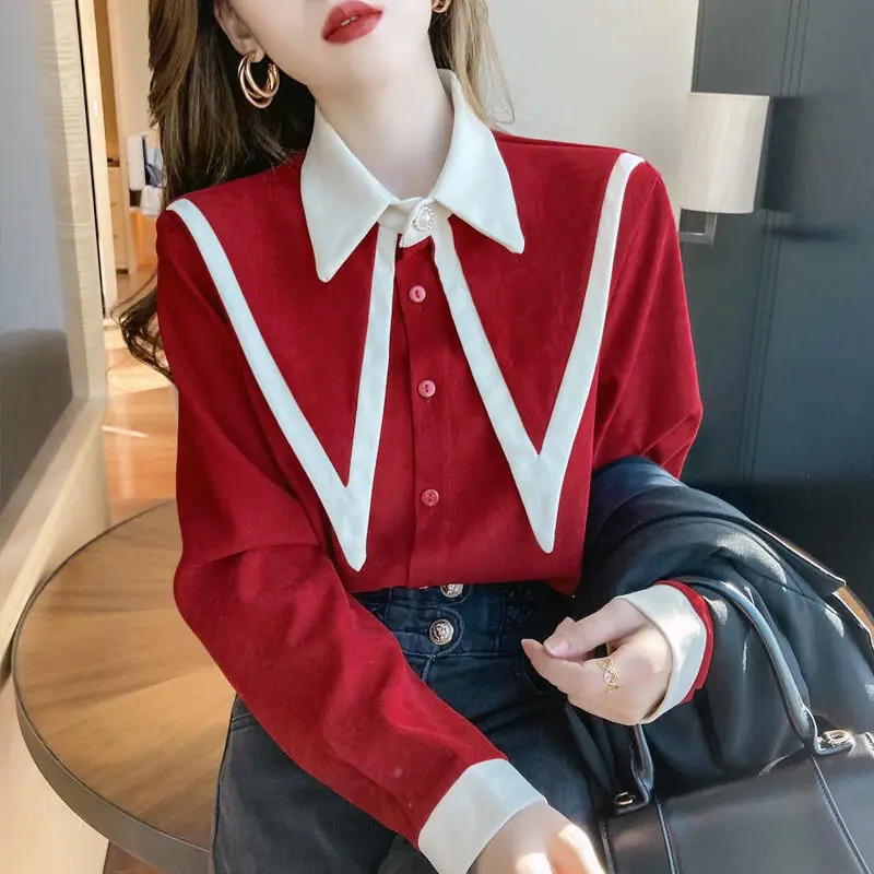 2024 Spring Womens Clothing Chiffon Shirt Vintage Blouse Women Sheer Top Women Longsleeve Dress Shirt Size Woman Overshirt