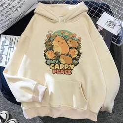 Capibara bluza z kapturem harajuku wzorzyste kawaii odzież na co dzień japońskie ubrania dla nastolatków damskie dresy anime manga wzorzyste śmieszne