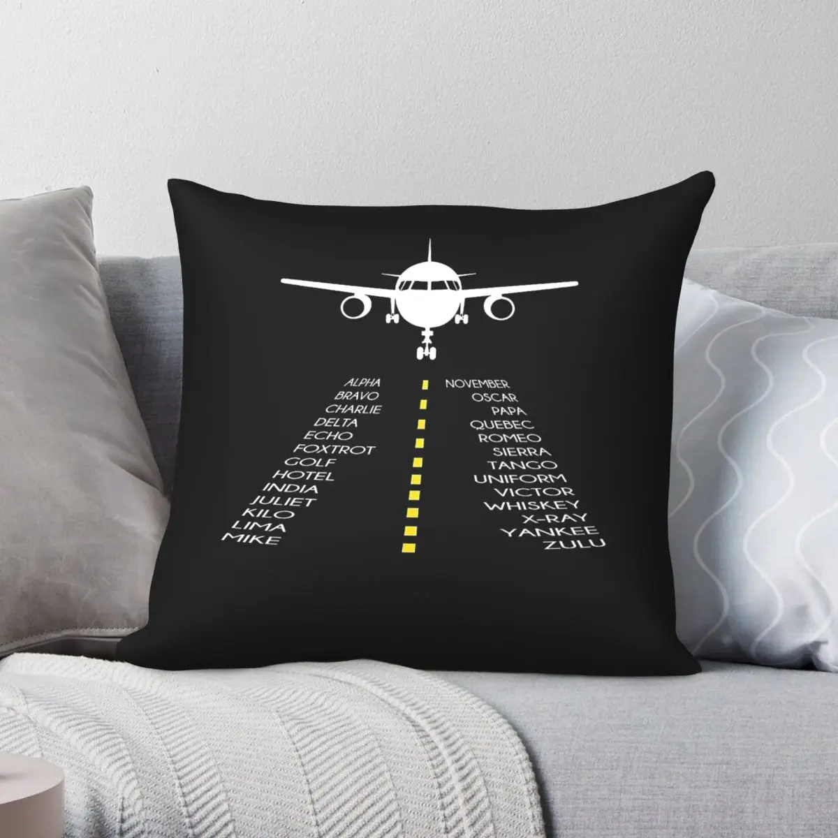 Pilots Airplane Phonetic Alphabet Pillowcase Polyester Linen Velvet Printed Zip Decor Throw Pillow Case Home Cushion Cover