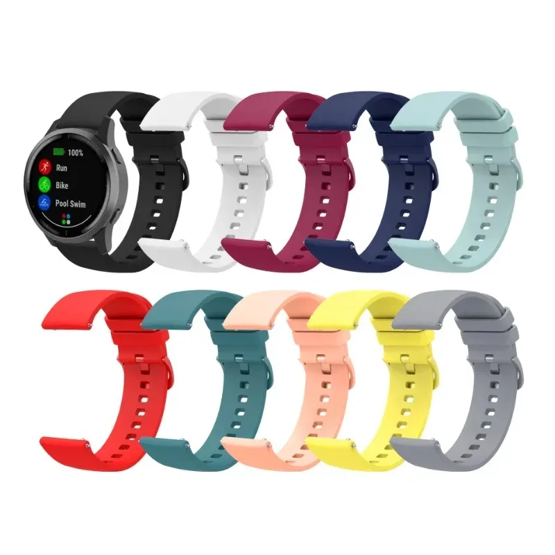 Pulseira de silicone para relógio Huawei, fecho colorido, pulseiras inteligentes, Garmin Venu 3S, 2S, Forerunner 255S, Gt4, 41mm, 18mm