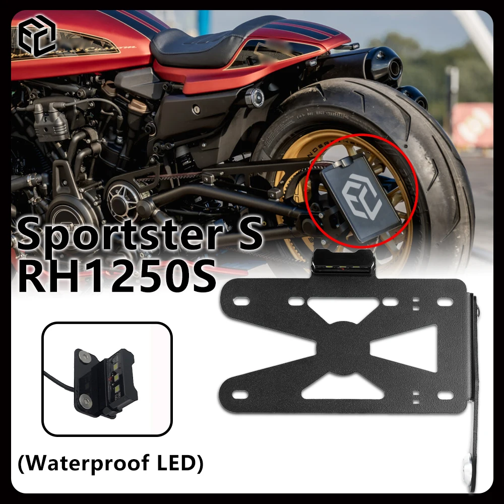 

LED Rear Side-mounted License Plate Holder Kit Tail Tidy Perfect for Bobber for Harley Sportster S / RH1250S Moto Accessories