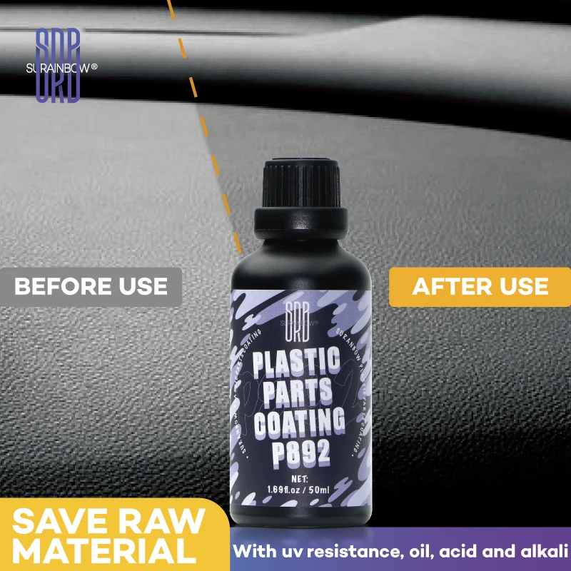 Plastic Restorer for Cars Ceramic Plastic Coating, Resists Water, UV Rays, Dirt, Hydrophobic Trim Coating, Highly Concentrated