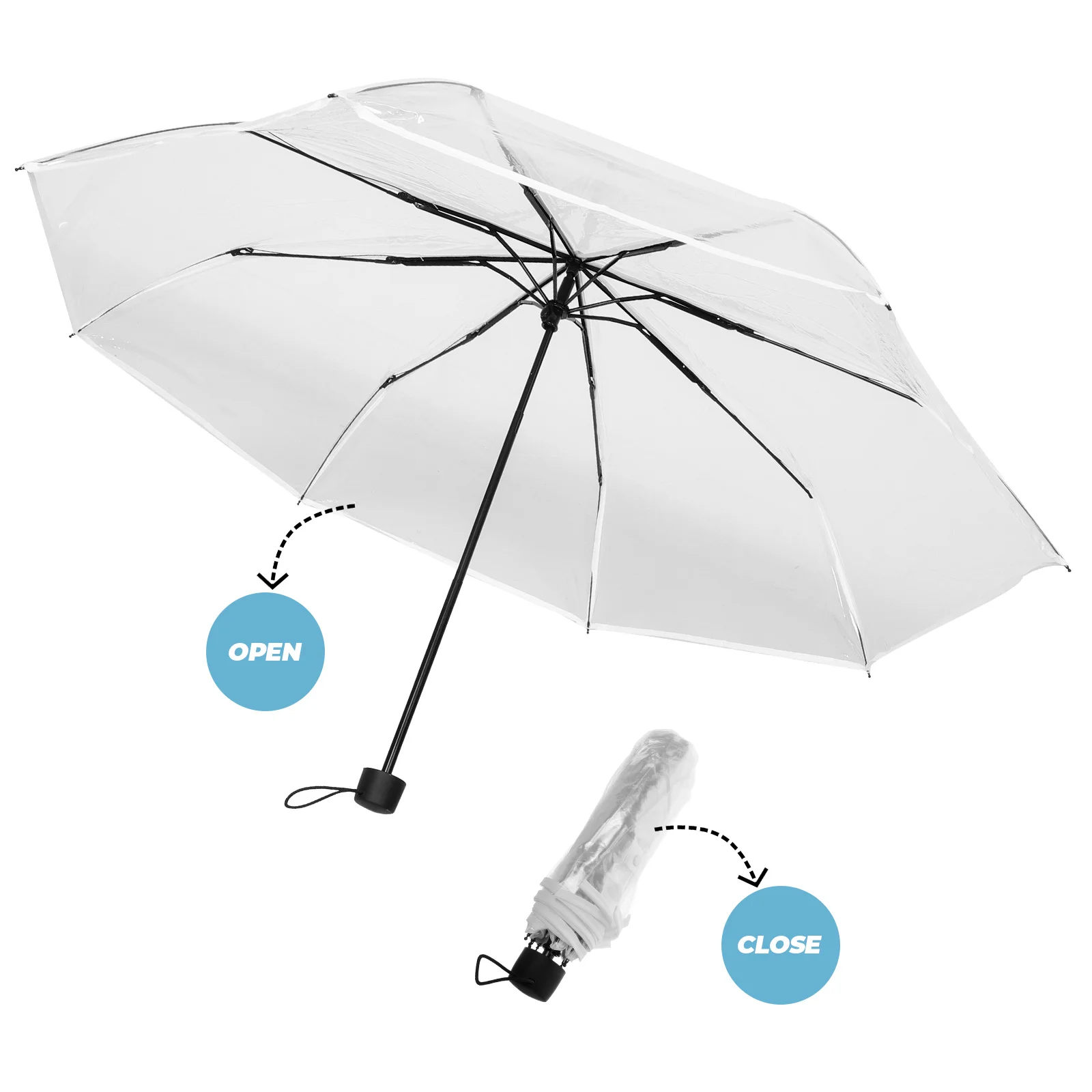 Fully Automatic Ten-bone Folding Transparent Umbrella Umbrellas for Rain Clear Small Strong