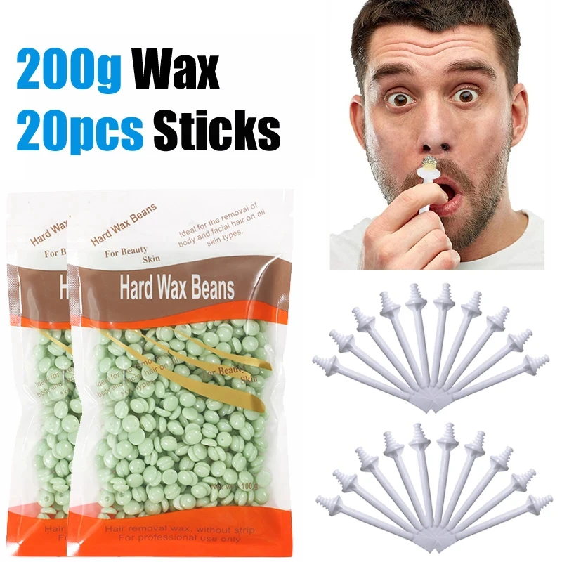 طقم شمع الأنف 50 جم - 1000 جرام | هناك شمع وأدوات تطبيق | مجموعة إزالة الشعر للرجال والنساء، إزالة غير مؤلمة لتنظيف شعر الأنف #1