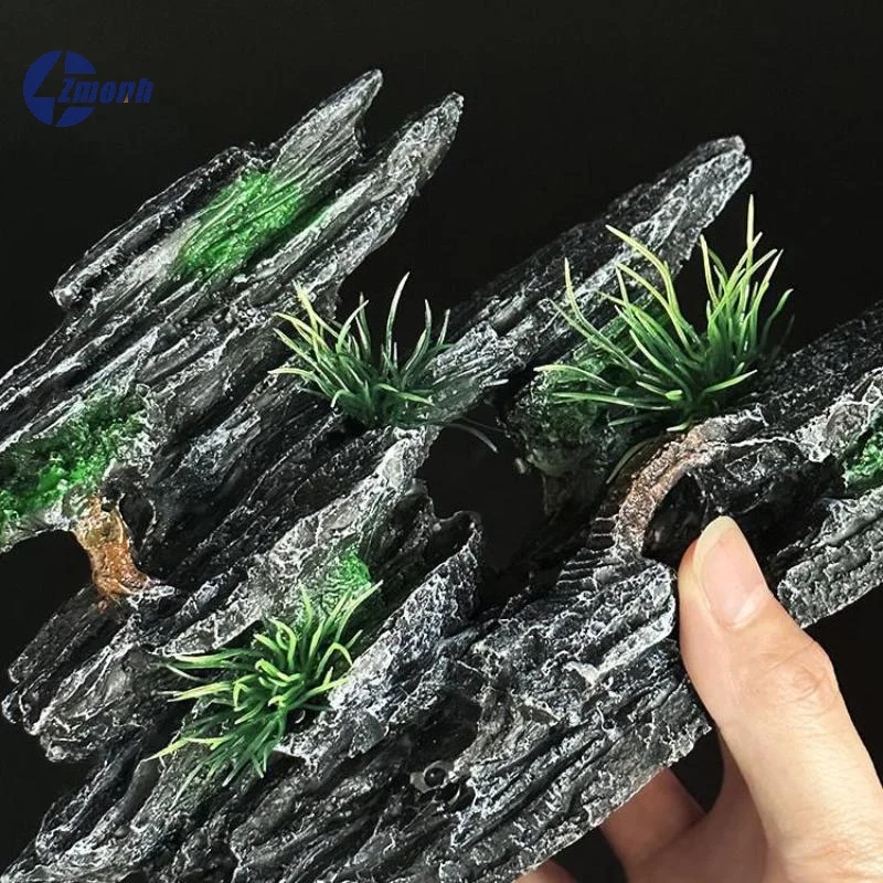 Aquarium Rockery Decoration With Realistic Look And Hidden Swim Caves Perfect For Freshwater Saltwater Fish Tank Landscape Decor