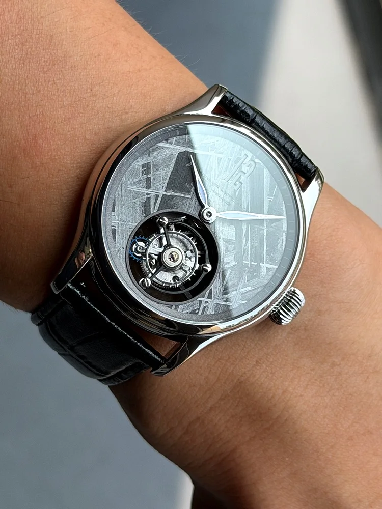 Merkur M Iron Meteorite Tourbillon Watch Men's Sapphire Watch For Men Mechanical Wristwatches Relogio Masculino 42mm