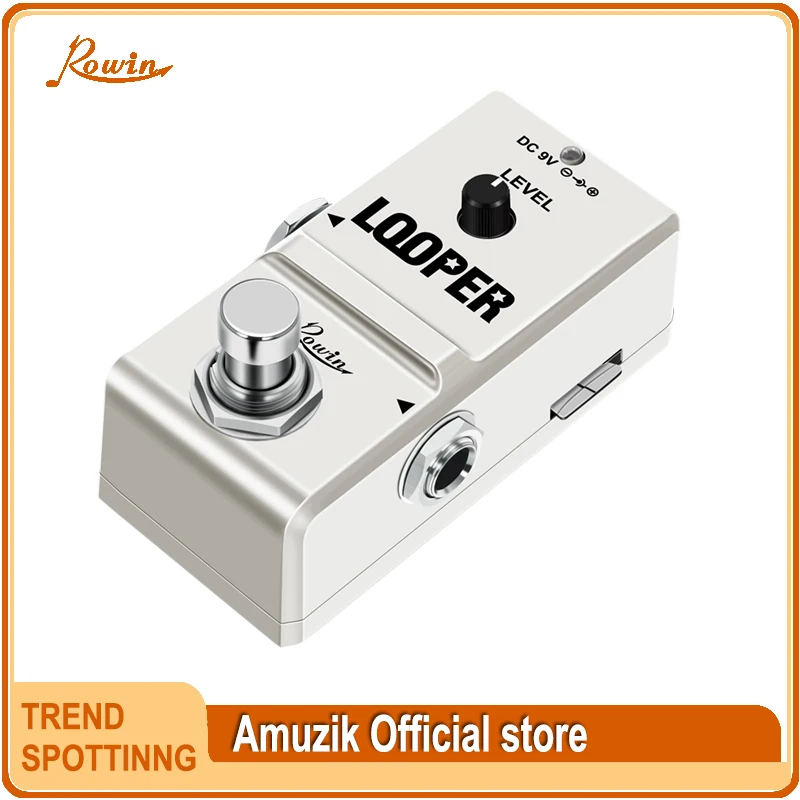 

Rowin Bass Guitar Mini Loop 1GB TF Memory Card Pedal Looper Effect Pedals Unlimited Recording Tracks 10 Min Recording Time