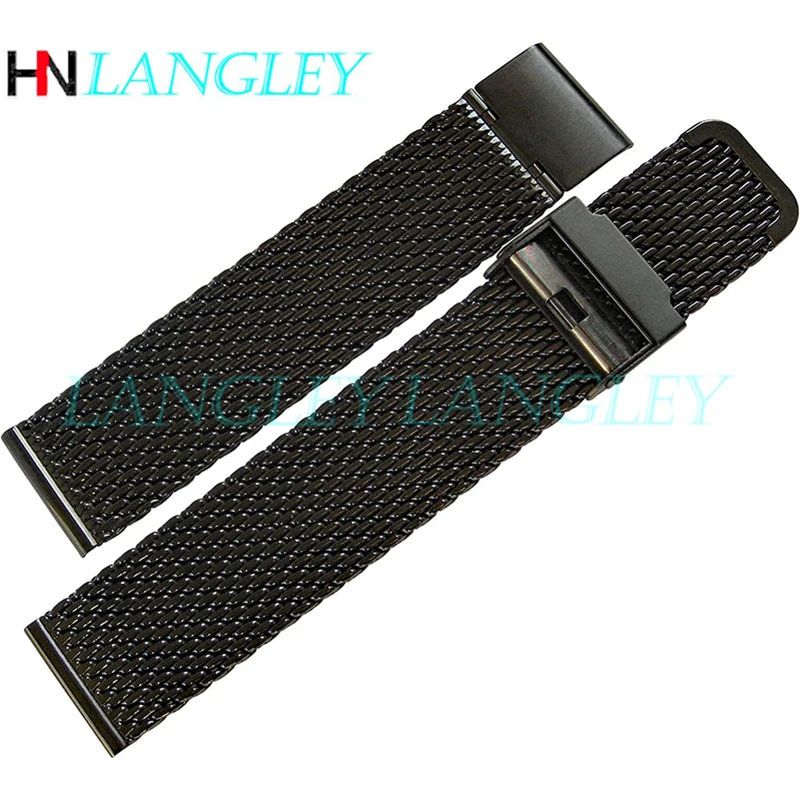 1.0mm Milanese Coarse Mesh Stainless Steel Watch Band 3mm Thickness Heavy Wriststrap 18mm 20mm 22mm 24mm Width Metal Watch Bands