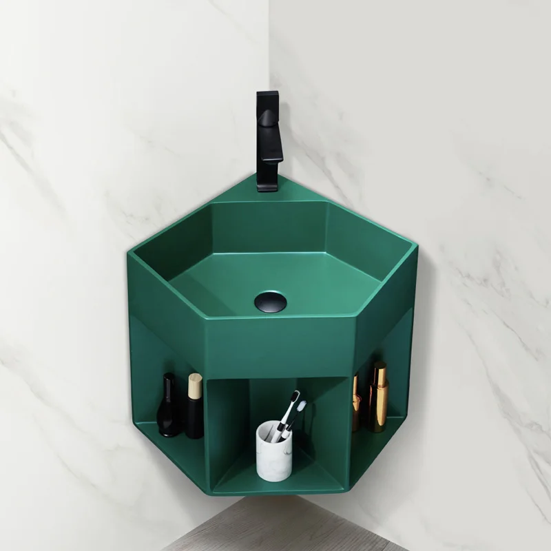 Modern Elegant Solid Surface Composite Stone Washbasin for Family Hotel with Single Hole Faucet Installation