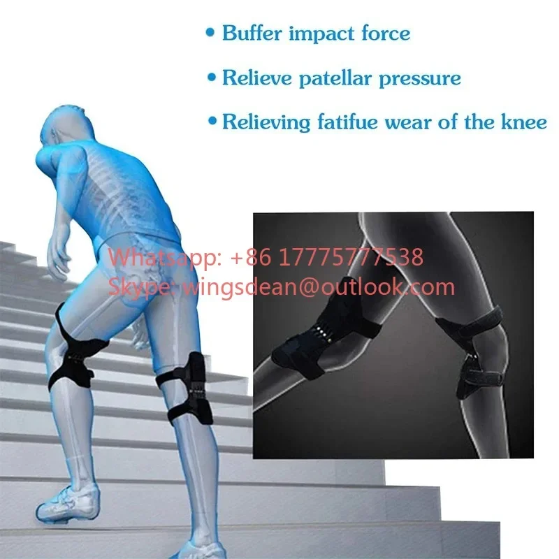 

Elderly Walking Support Protect Fixed Booster Breathable Rebound Spring Knee Sport Joint Patella Power Lift Knee Braces