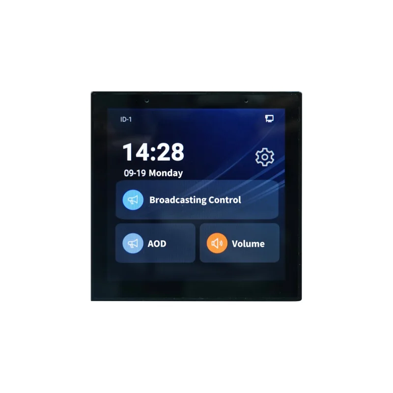 4 Inch Touchscreen IP PA Audio Remote Wall Mount Controller with Audio Speaker for Public Address System