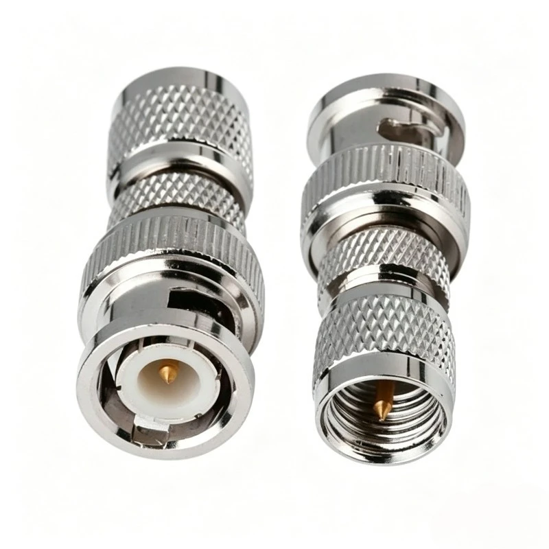 

BNC Male to Mini UHF Female Adapter RF Coaxial BNC Plug to Mini UHF Jack 50 Ohm Nickel Plated for CCTV Antenna Ham Radio