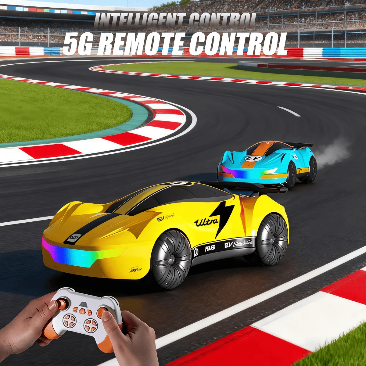 

Новый Метеоритный суперкар RC игрушка с дистанционным управлением со светодиодным распылением дыма, режимом дрейфа и функцией трюка с управлением жестами