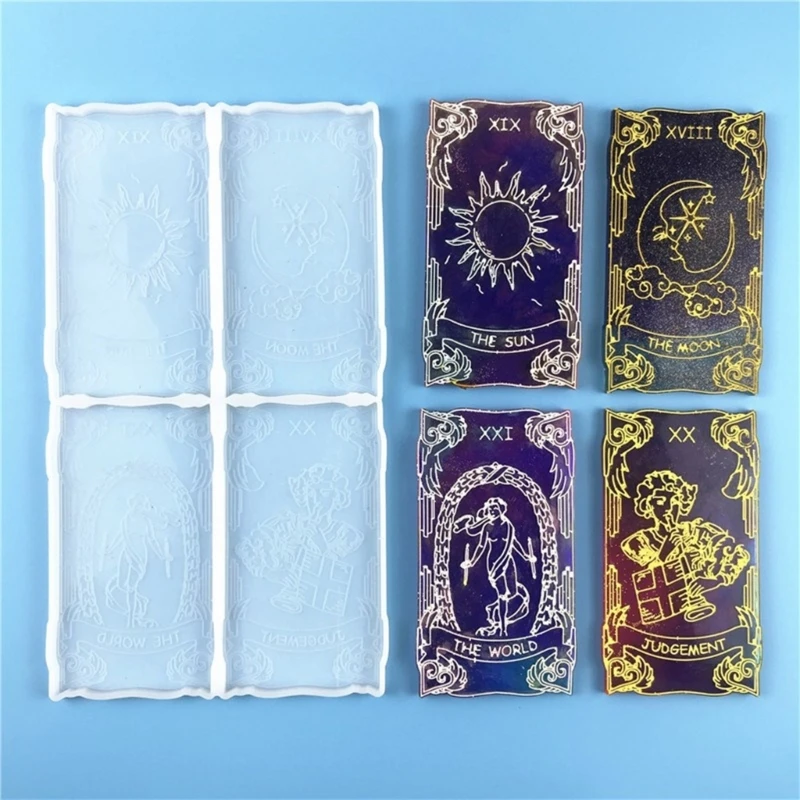 DIY Tarot Card Resin Silicone Mold Card Board Set Epoxy Mold for Handcraft Chess