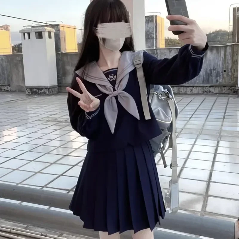 Japonês estudantes uniforme escolar vestido cosplay traje japão anime menina senhora lolita marinheiro gravata superior saia plissada roupa S-XL