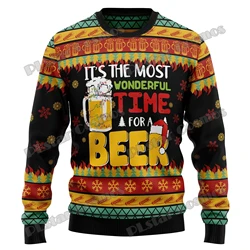 PLstar Cosmos Christmas Beer Season 3D Printed Men's Ugly Christmas Sweater Winter Unisex Casual Warm Knitwear Pullover MY20