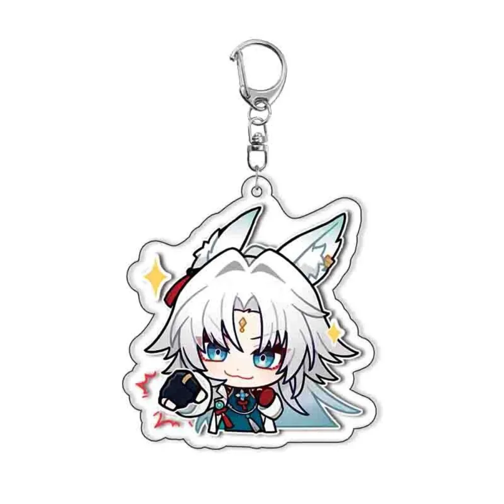 Honkai: Star Rail New Keychain Cute Cartoon Anime Ruanmei Boothill Jiao Qiu Firefly Expression Pendant Keyring Backpack Badge