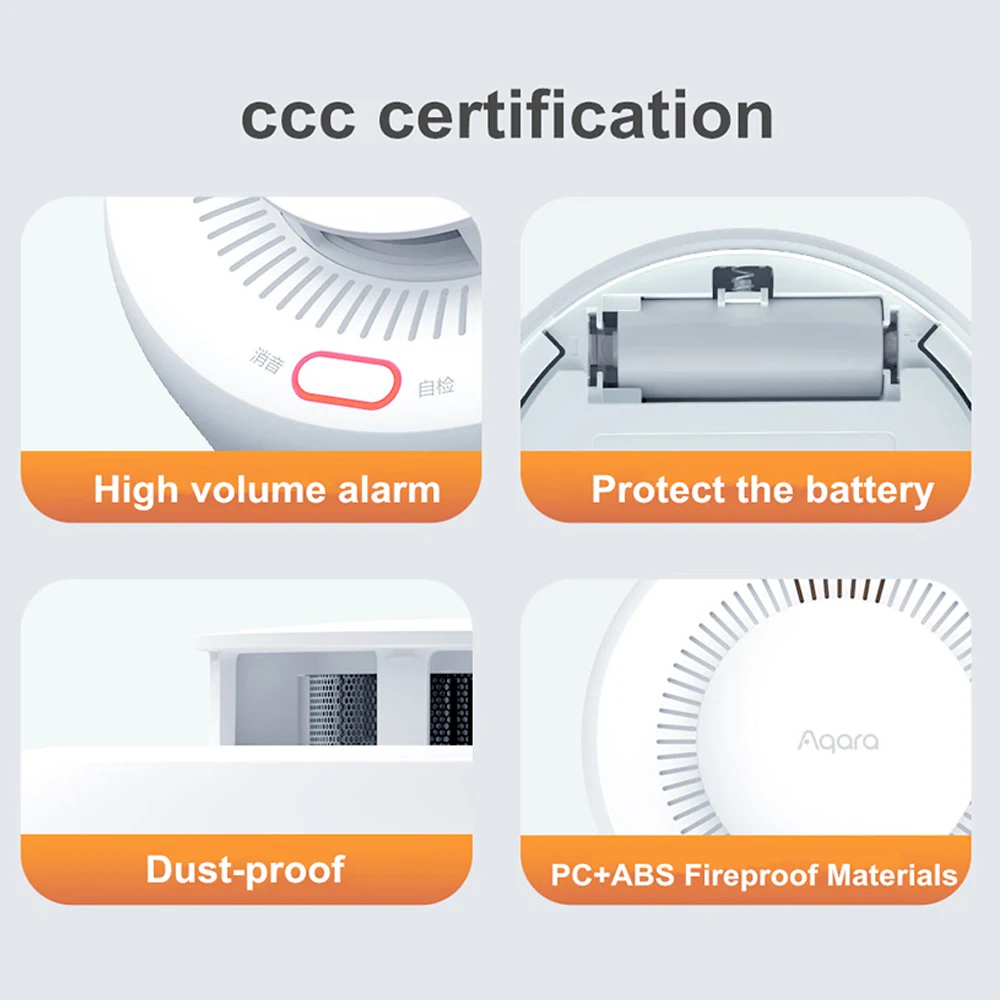 Zigbee Smart Rauchmelder Feueralarm Monitor APP Fernbedienung Ton Alarm Home Security Brandschutz Rauchsensor