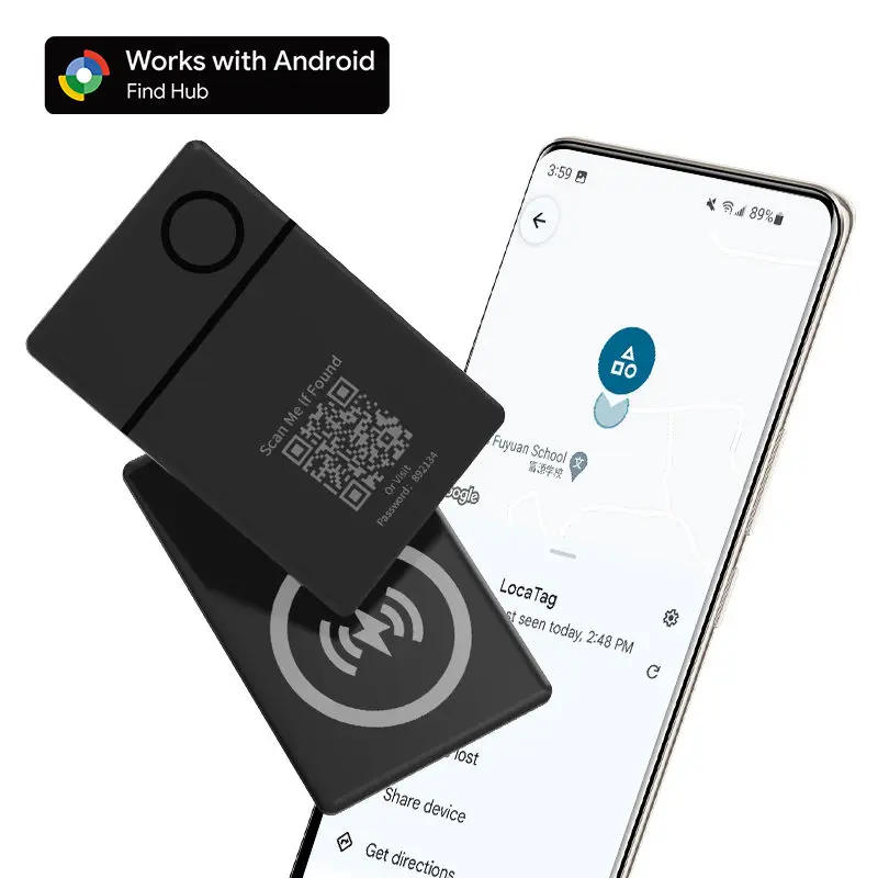 

QR-код, анти-потерянный GPS-трекер, локатор карты беспроводной зарядки AI, Android Finder Tag работает с приложением Google для Pixel Device Sumsung