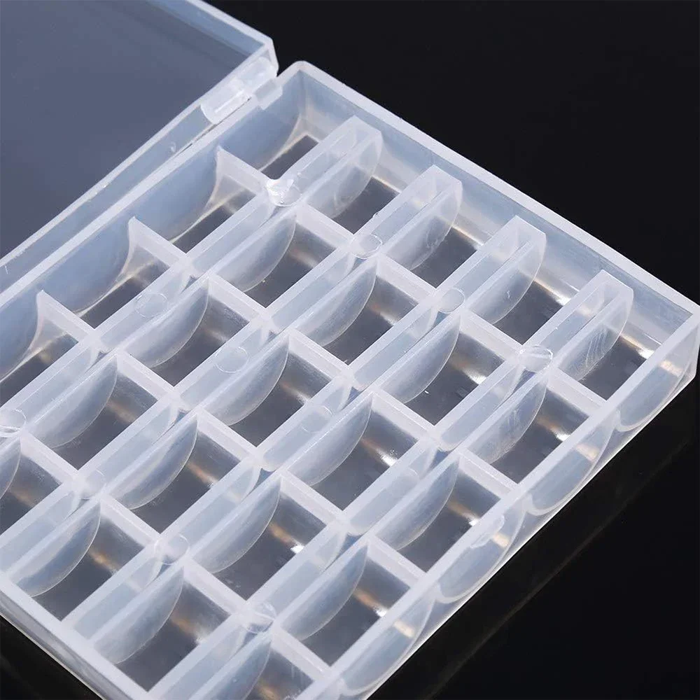 25/36 Bobbin Plastic Box Sewing Machine Bobbin Case Transparent Plastic Empty Case for Home Sewing Accessories Sewing Tools