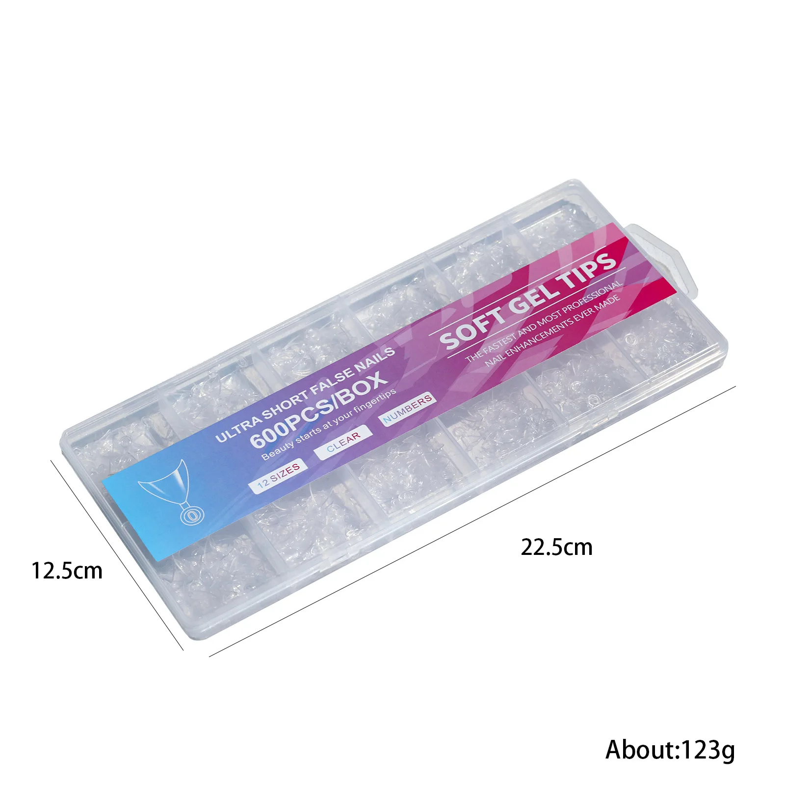 600枚/箱 ショート ウルトラフレンチ つけ爪 アーモンド ショートスタイル 超薄型 トレースレス ネイルチップ ホームDIY フェイクネイル ドロップシップ