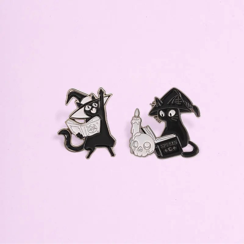 Summer Vibe Black Cat Watermelon Drink Enamel Pin Set Cute Fruit Cartoon Animals Brooch Lapel Badge Jewelry For Friends