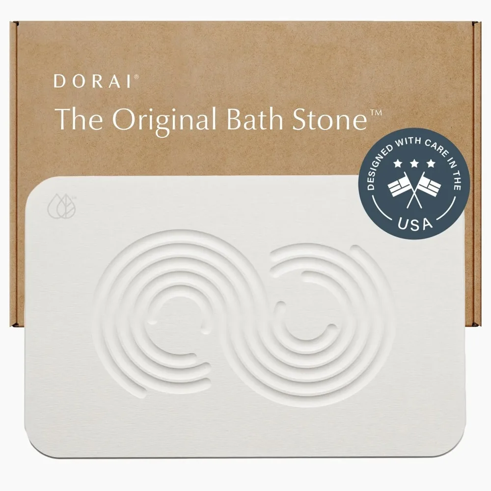 

Dorai Home Diatomite Stone Bathroom Mat - 23.6x15.4, Zen Sandstone, Quick-Dry and Non-Slip