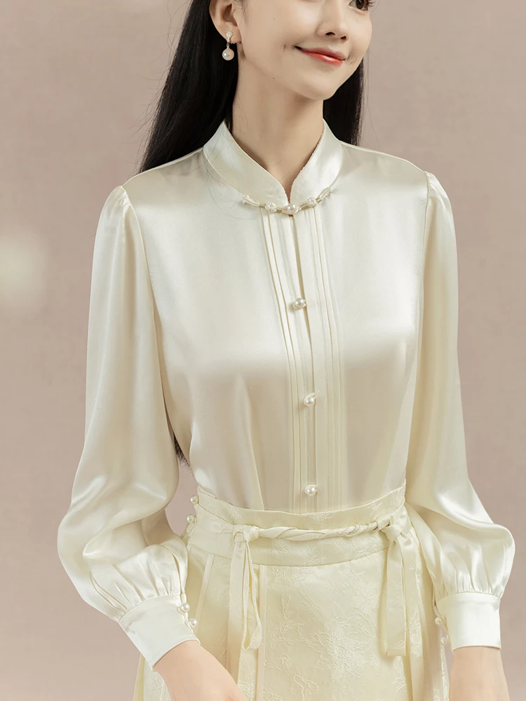 

Новая китайская блузка с оригинальным национальным дизайном, высококачественный вискозный топ с улучшенным воротником-стойкой на пуговицах, женская модная одежда премиум-класса