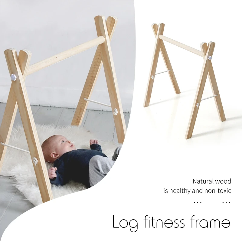 Madeira Ginásio Fitness Frame Rack, Suspensão Móvel, Decoração Do Quarto Do Bebê, Acessórios Do Bebê Recém-nascido, 1 Conjunto