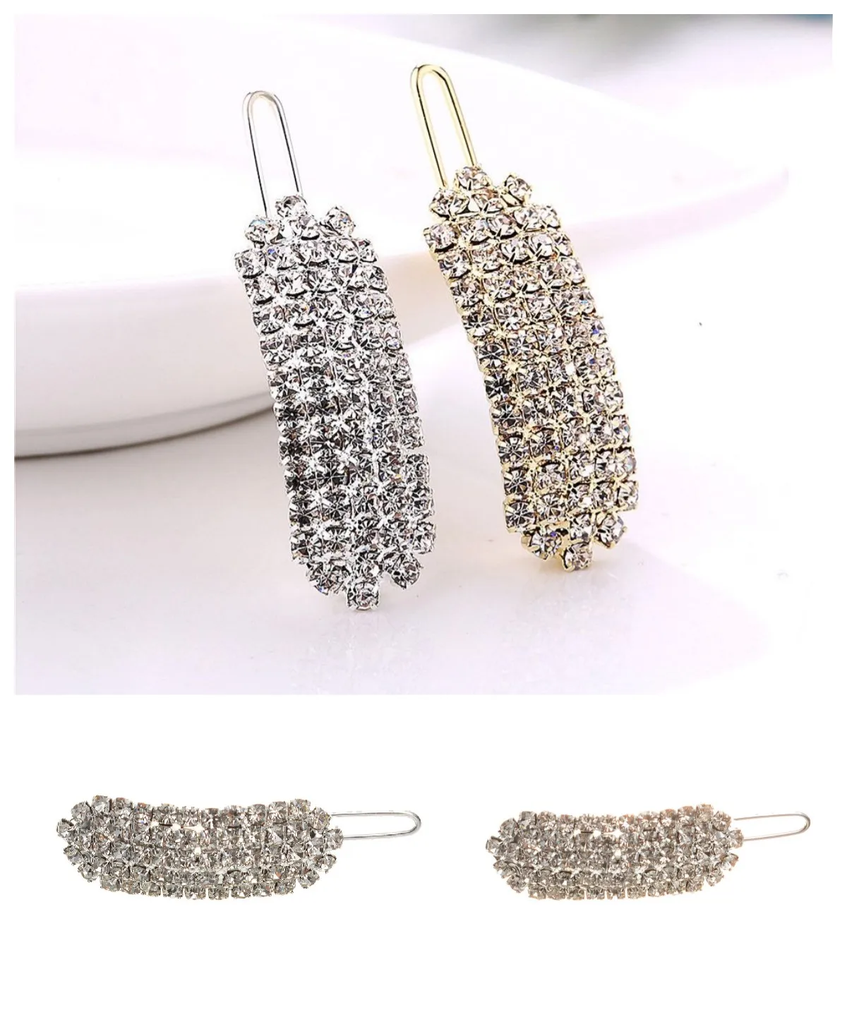 2023 Fashion Crystal Pearl Hair Clip Women Elegant Korean Design Snap Barrette Stick Gold/Silver Metal Alloy Hairpin 1PCS