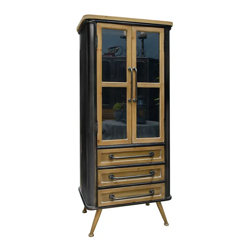 

American industrial style retro chest solid wood home living room multi-functional storage