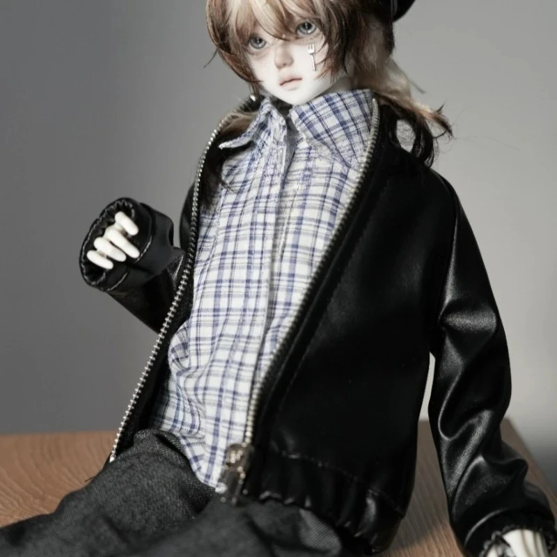 

1/4 Doll's Clothes for 40 To 45cm Bjd Doll Coat Retro Leather Clothes Toys Dress Up Gift Play House Doll Accessories, No Doll