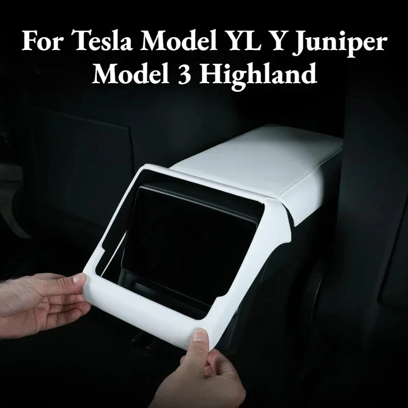 ABS for Tesla Model YL Y Juniper 2025 2026 2027-Up Model 3 Highland 2024-UP Trim Leather Rear Screen Frame Protective Cover