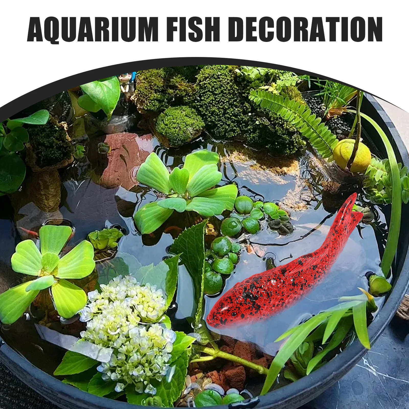 

5pcs Koi Decorations Resin Fake Aquarium Ornament Vivid Realistic Floating Craft Model Household Terrarium Decor for Home
