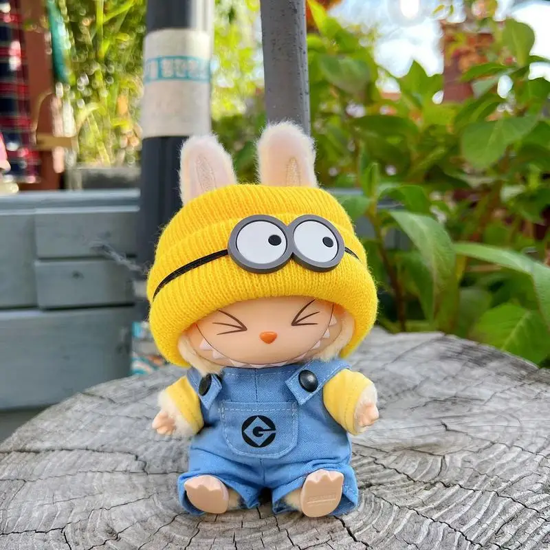 17 centimetri Vestiti Per Labubu Seduto Vestiti Del Partito Bambola di Stoffa Sun Wukong Piccoli Animali Labubu Vestito In Vinile Vestiti della Bambola Kawaii giocattoli