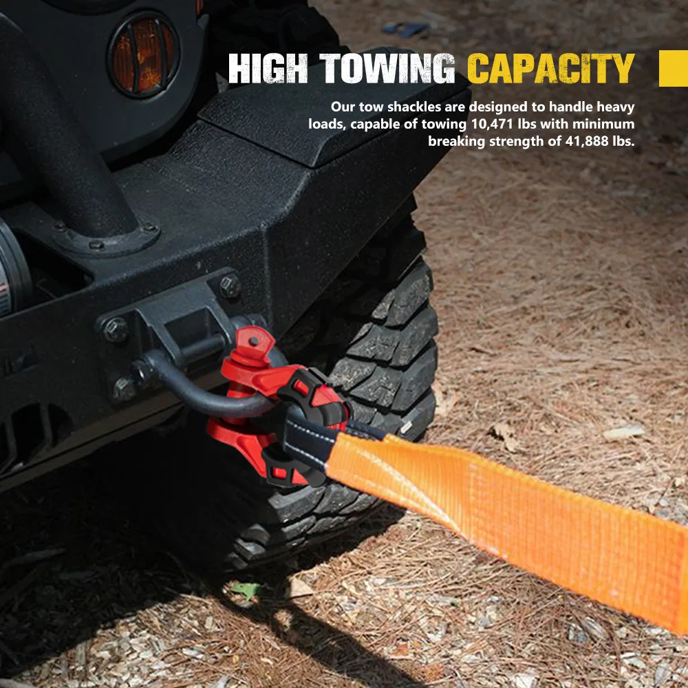 Red 3/4 inch 4.75T outdoor escape D-type shackle Bow connection shackle