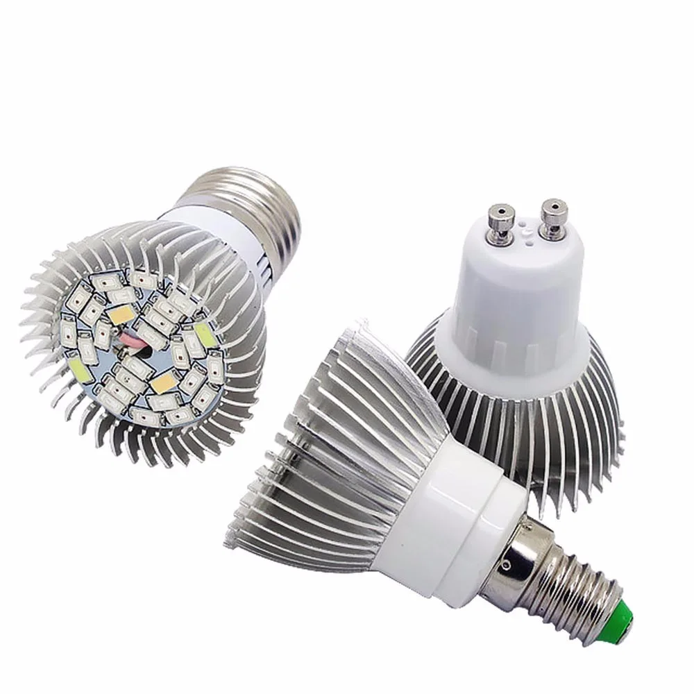 Lâmpada LED gu10 para plantas de interior, 18w, 28w, gu10, espectro completo, uv, ir, fitolamp, ac85-265v