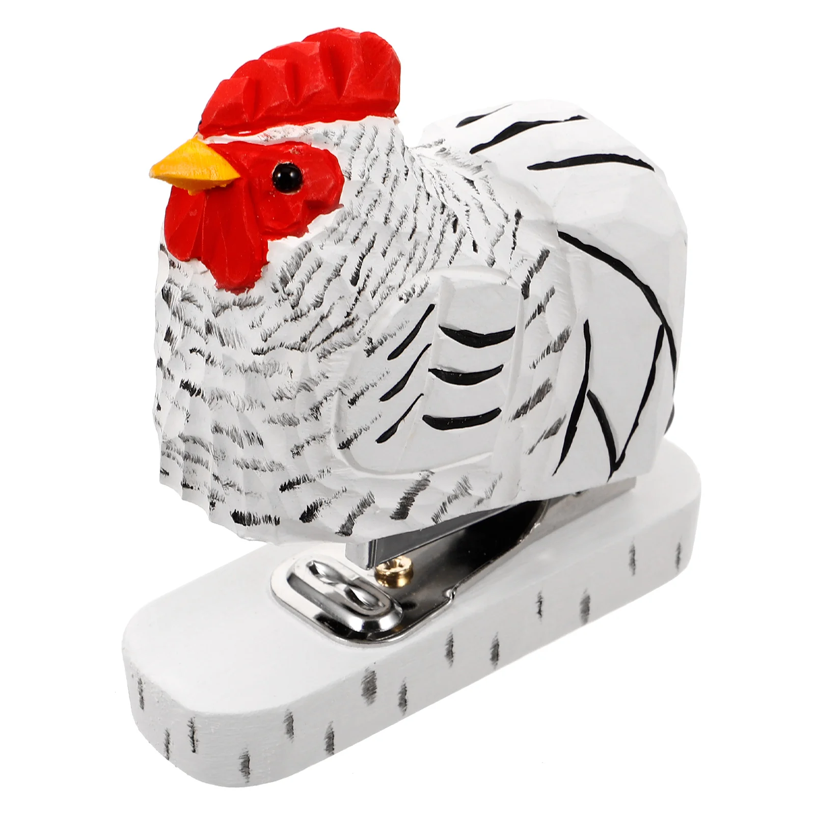 

Rooster Stapler Funny Stapler Wood Animal Decor Reusable Paper Office File Handmade Craft Practical Gift