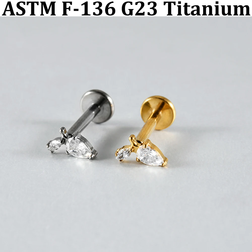 1 Stück Silber- und Goldplattierter Lippen- und Nasenpiercing aus G23 Titanlegierung mit Innenschraube für Ohrknorpel, Tragus, Conch und Rook – Detail 10
