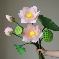 85CM New Chinese Style Artificial Lotus Leaf Home Decoration Hotel Artificial Green Plant Decoration Prop